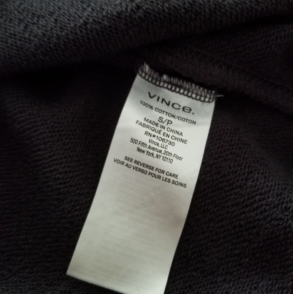 VINCE Drawcord Drop Shoulder Round Neck Boxy Top Blue Size S Small - Picture 7 of 8